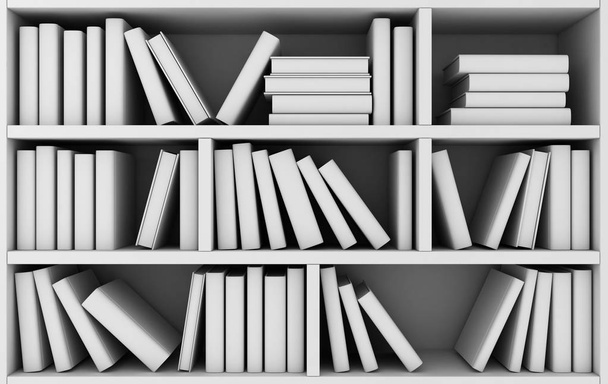 bookshelf and many books - Photo, Image