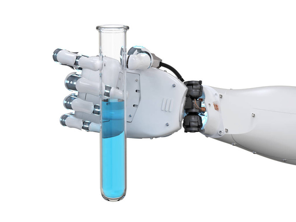 cyborg χέρι εκμετάλλευση δοκιμαστικό σωλήνα  - Φωτογραφία, εικόνα