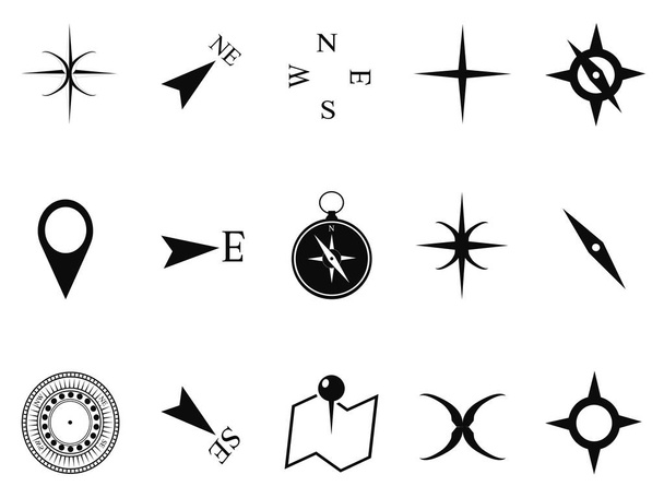 kompas pictogrammen instellen - Vector, afbeelding