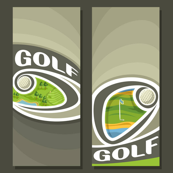 Pionowe banery wektor na pole golfowe - Wektor, obraz