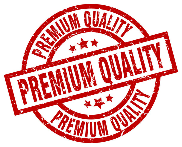 premium quality round red grunge stamp - Vettoriali, immagini