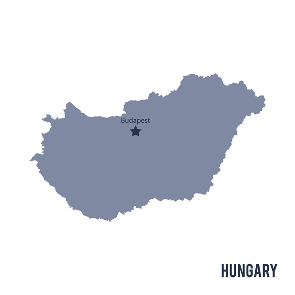 Wektor Mapa Węgry na białym tle. - Wektor, obraz