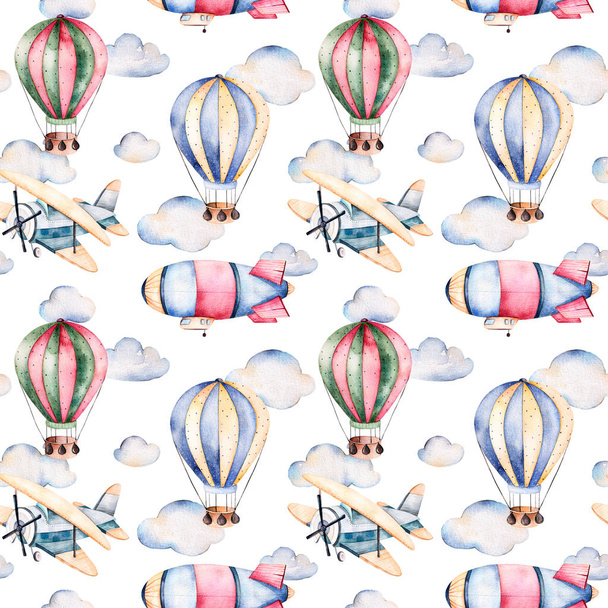 Hava balonları ile Seamless Modeli - Fotoğraf, Görsel