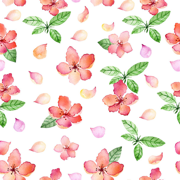 Watercolor floral seamless pattern  - Fotó, kép