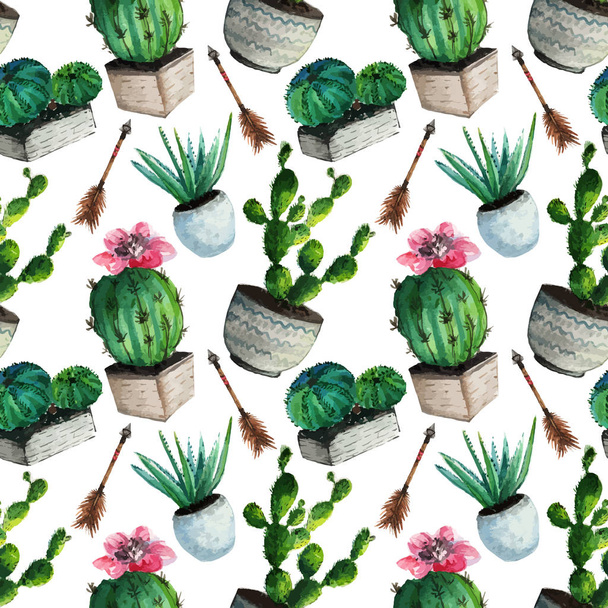  illustration. Beautiful cactuses - Вектор, зображення