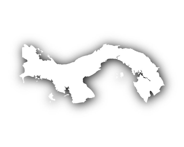 mapa Panamy se stínem - Vektor, obrázek