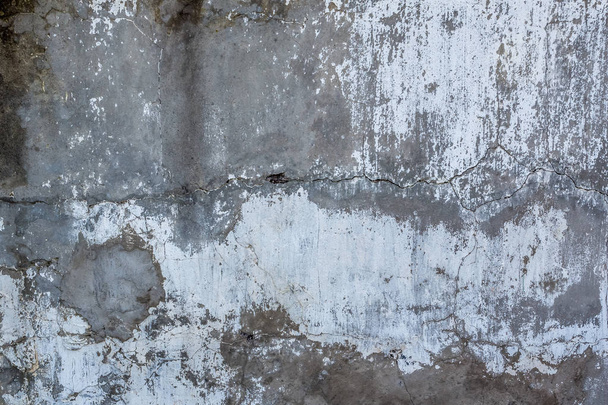 Concrete painted cracked gray wall - Photo, Image