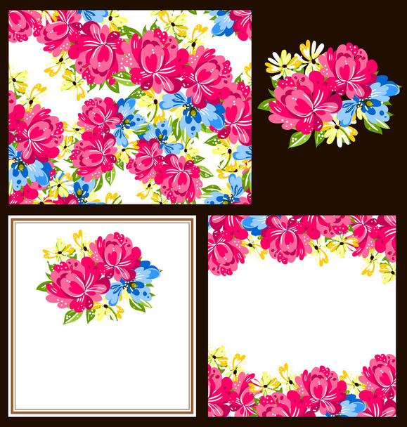 Floral background card - Vector, Imagen