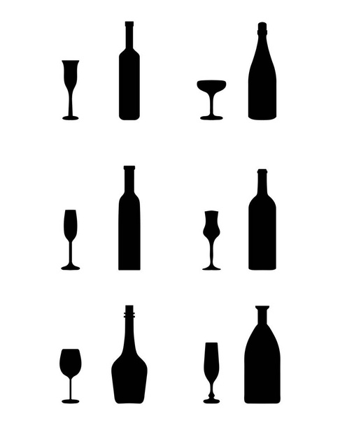 szklanki i butelki - Wektor, obraz