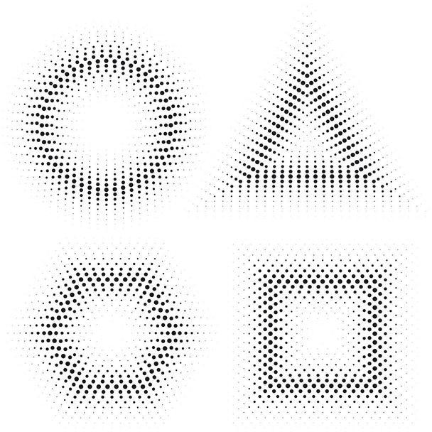 Geometrische Formen mit Halbton-Effekt - Vektor, Bild