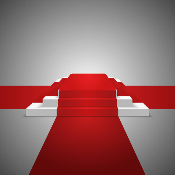 Podium design element. Red carpet. Background. Vector Illustrati - Vector, afbeelding