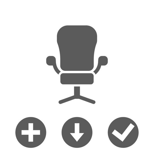 офисный стул иконка векторный рисунок плоский дизайн
 - Вектор,изображение