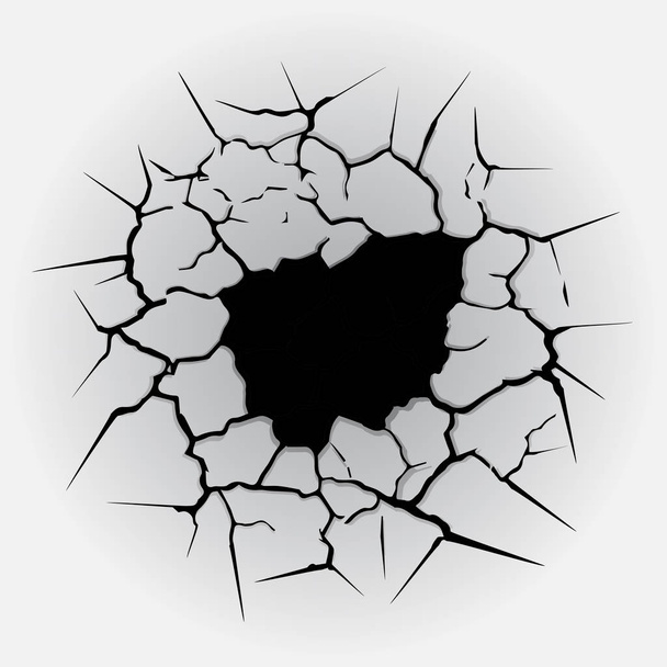 Cracks circle hole - Vector, Image