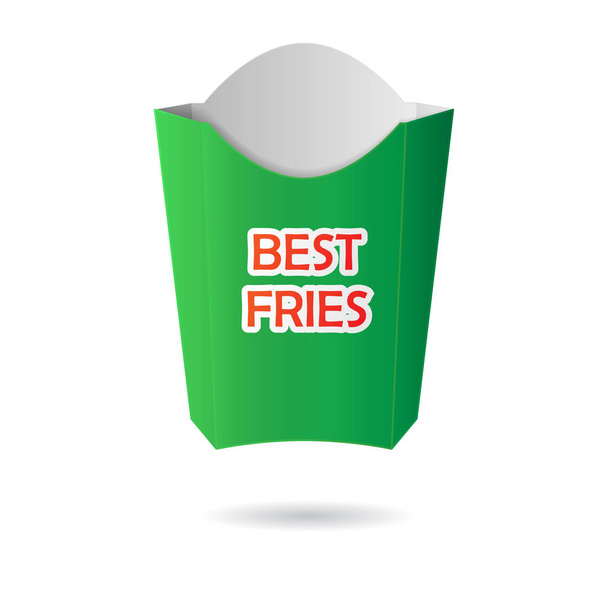 Paquete de papas fritas verdes
 - Vector, imagen