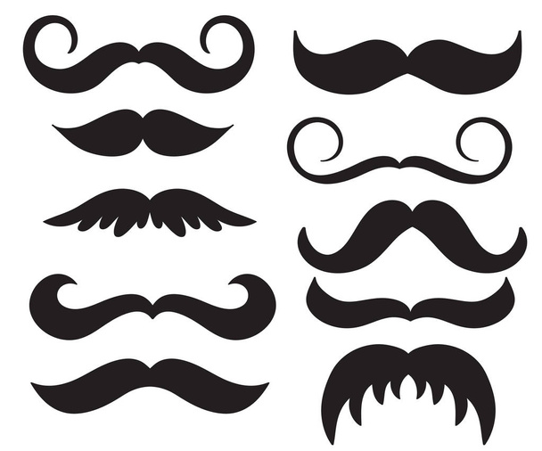 Set of vector vintage mans mustache. Calligraphy lettering illustration EPS10 - Vektor, Bild