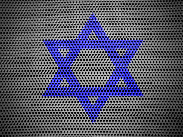 Jewish star painted on metall grill - Photo, Image