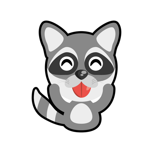 lindo mapache animal carácter divertido
 - Vector, Imagen