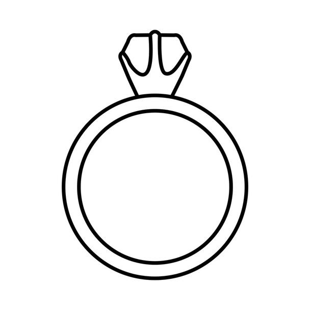 ダイヤの指輪の黒いシルエット - ベクター画像