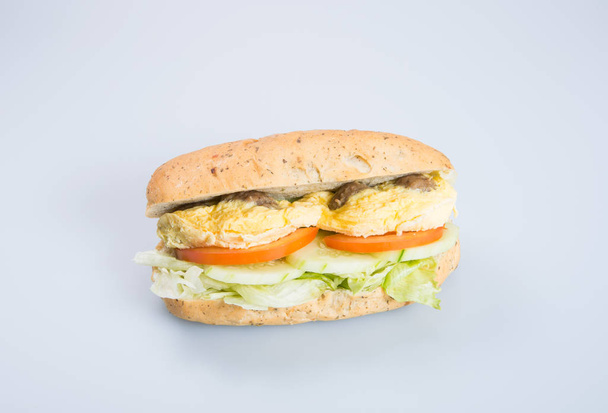 sandwich or tasty egg sandwich on background. - Valokuva, kuva