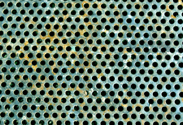 Motif de plancher métallique perforé tonique cyan
.  - Photo, image