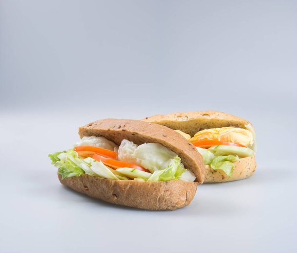 sandwich or tasty egg sandwich on background. - Foto, immagini