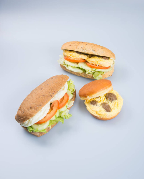 sandwich or tasty egg sandwich on background. - Photo, image