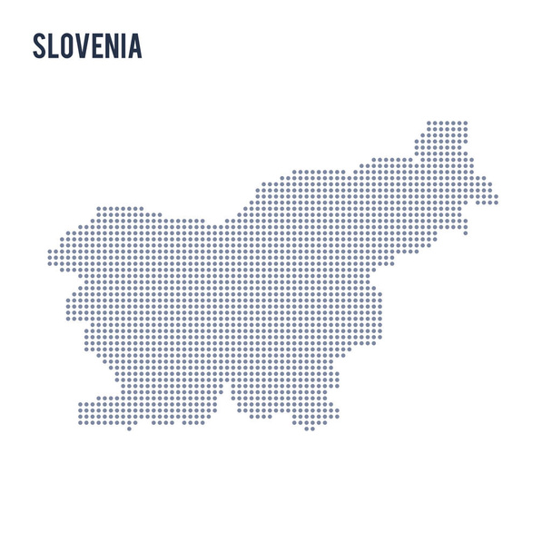 Vector gestippelde kaart Slovenië geïsoleerd op witte achtergrond . - Vector, afbeelding