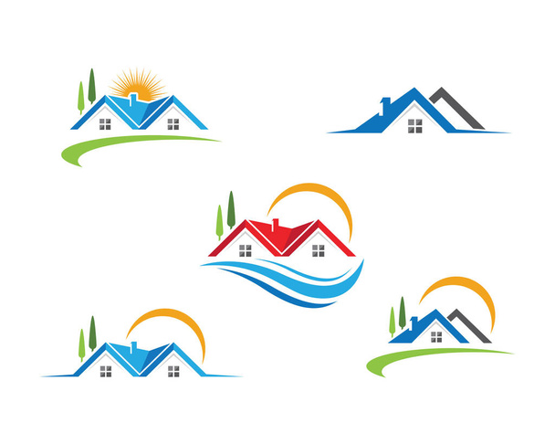Logotipo e símbolos de casa e edifícios
 - Vetor, Imagem