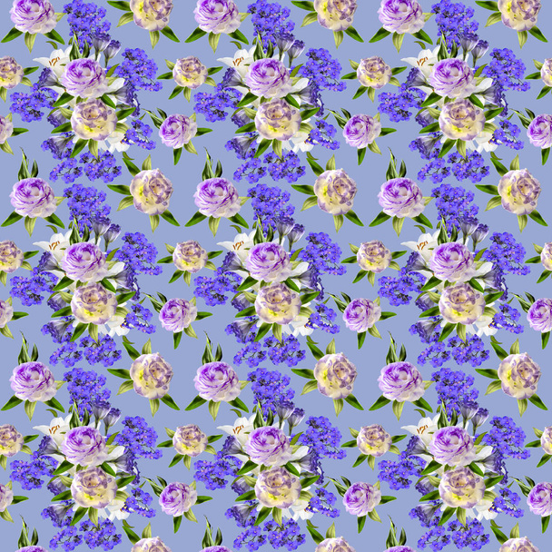 Retro Floral Seamless Pattern - Foto, Imagem