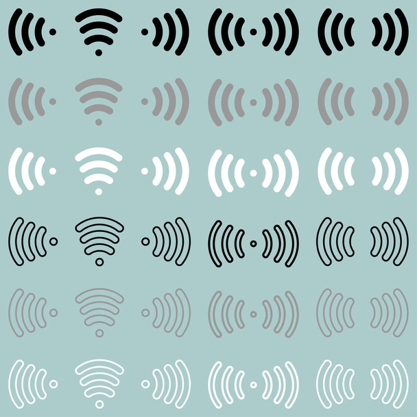 Icona del segnale radio wireless onde radio
. - Vettoriali, immagini