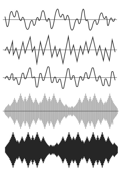 Ses dalgası Icon set - Vektör, Görsel