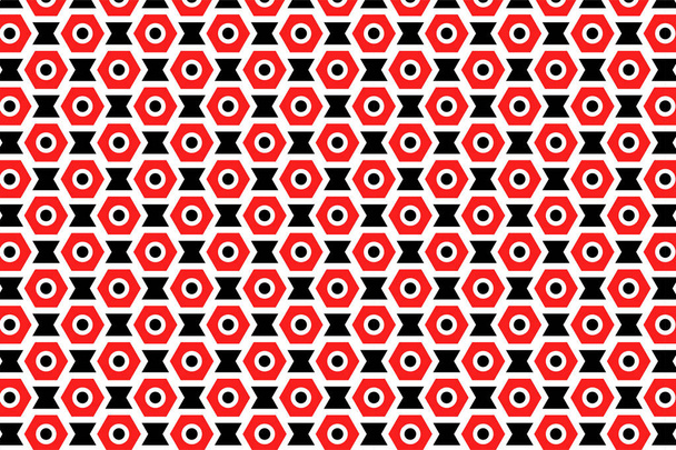 Czerwone, czarno-białe bezszwowe abstrakcyjne komórek mechanik tekstury vintage - Zdjęcie, obraz