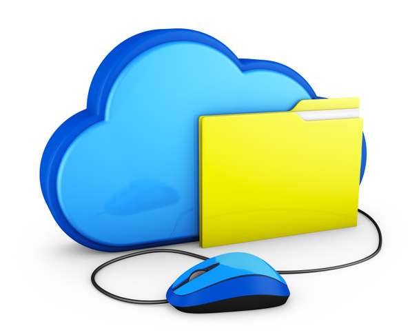 cloud and folder with mouse - 写真・画像