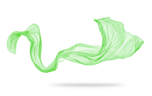 Smooth elegant green cloth on white background - Φωτογραφία, εικόνα