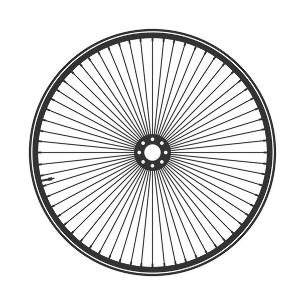 Bicycle wheel symbol,vector. Bike rubber. Mountain tyre. Valve. Fitness cycle.MTB. Mountainbike. - Vector, Image