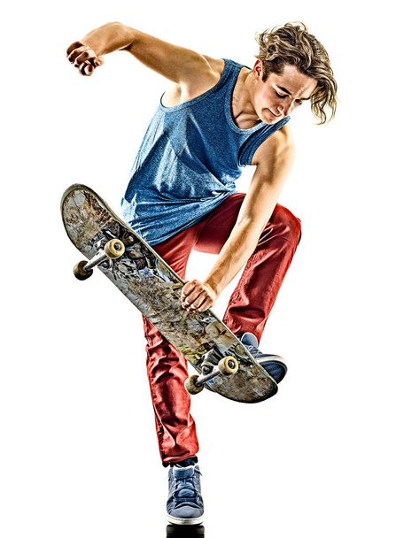 skateboarder young teenager man isolated - Foto, imagen