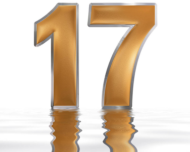 Numero 17, diciassette, riflesso sulla superficie dell'acqua, isolato
  - Foto, immagini