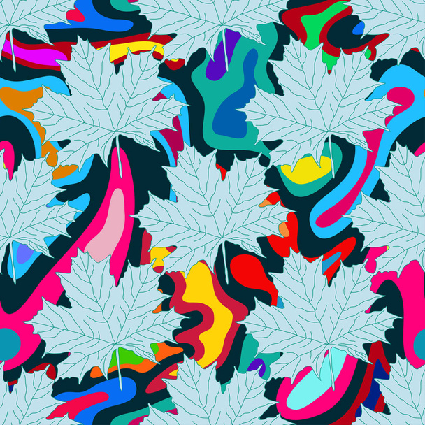 Bright maple leaf colorful seamless pattern - Вектор,изображение