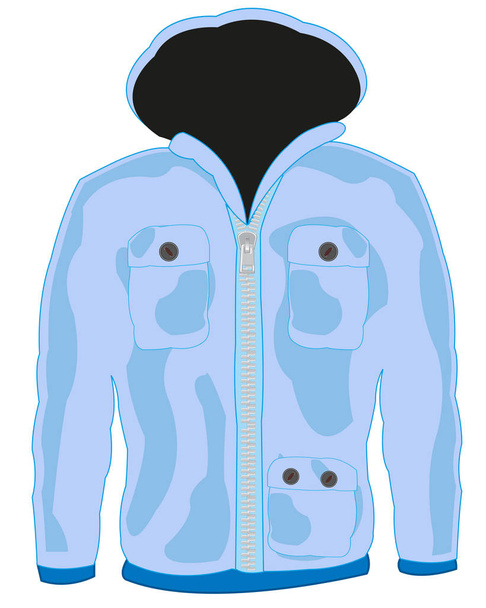 Cloth hooded jacket - Διάνυσμα, εικόνα