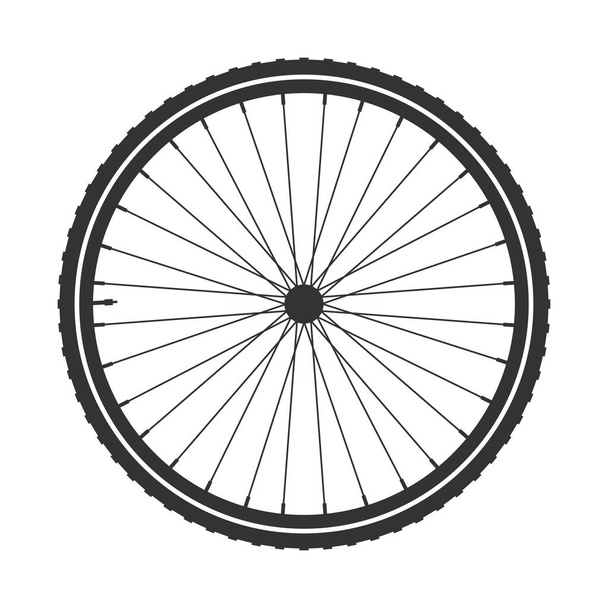 自転車ホイールのシンボル、ベクトル。自転車のゴム。山のタイヤ。バルブです。フィットネス cycle.Mtb. マウンテン バイク. - ベクター画像