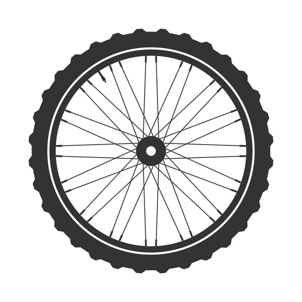 Символ велосипедного колеса, вектор. Велосипедна гума. Гірські шини. Клапан. Фітнес-цикл.МТБ. Маунтінбайк
. - Вектор, зображення