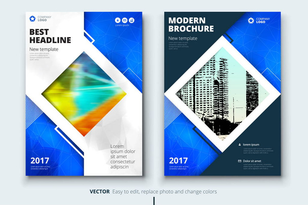 Corporate business annual report cover, brochure or flyer design. Leaflet presentation. Catalog with Abstract geometric background. Modern publication poster magazine, layout, template. - Vector, Image