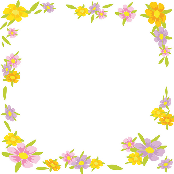 flower frame background - vector illustration - Διάνυσμα, εικόνα