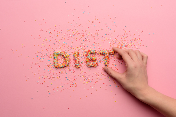 Slovo dieta od sladkosti  - Fotografie, Obrázek