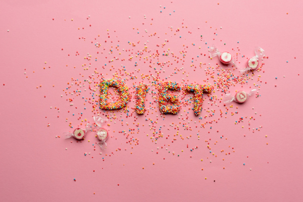Word diet from sweets  - Foto, Bild