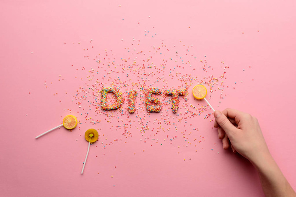 Word diet from sweets  - Φωτογραφία, εικόνα