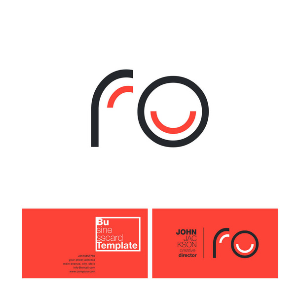 Ro γράμματα λογότυπο επαγγελματικής κάρτας - Διάνυσμα, εικόνα