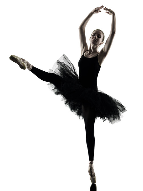 Ballerina dancer dancing woman  isolated silhouette - Foto, Imagem
