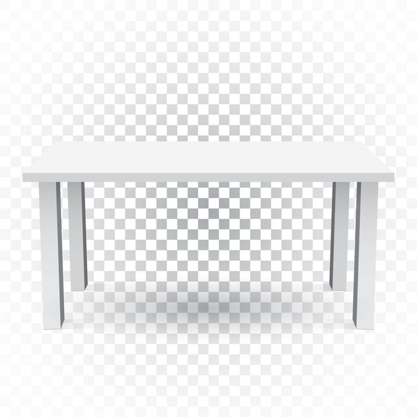 Vector 3D-tabel voor de presentatie van het object. Lege witte top tabel op geïsoleerde achtergrond. - Vector, afbeelding