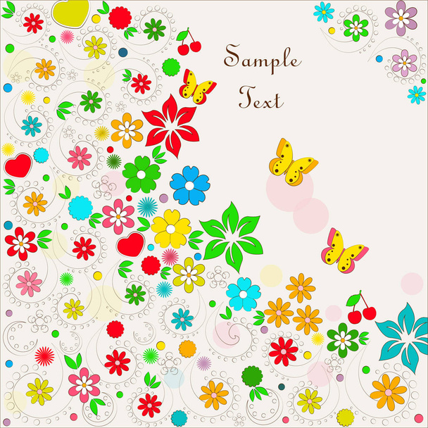 Květinové karta s prostorem pro text  - Vektor, obrázek